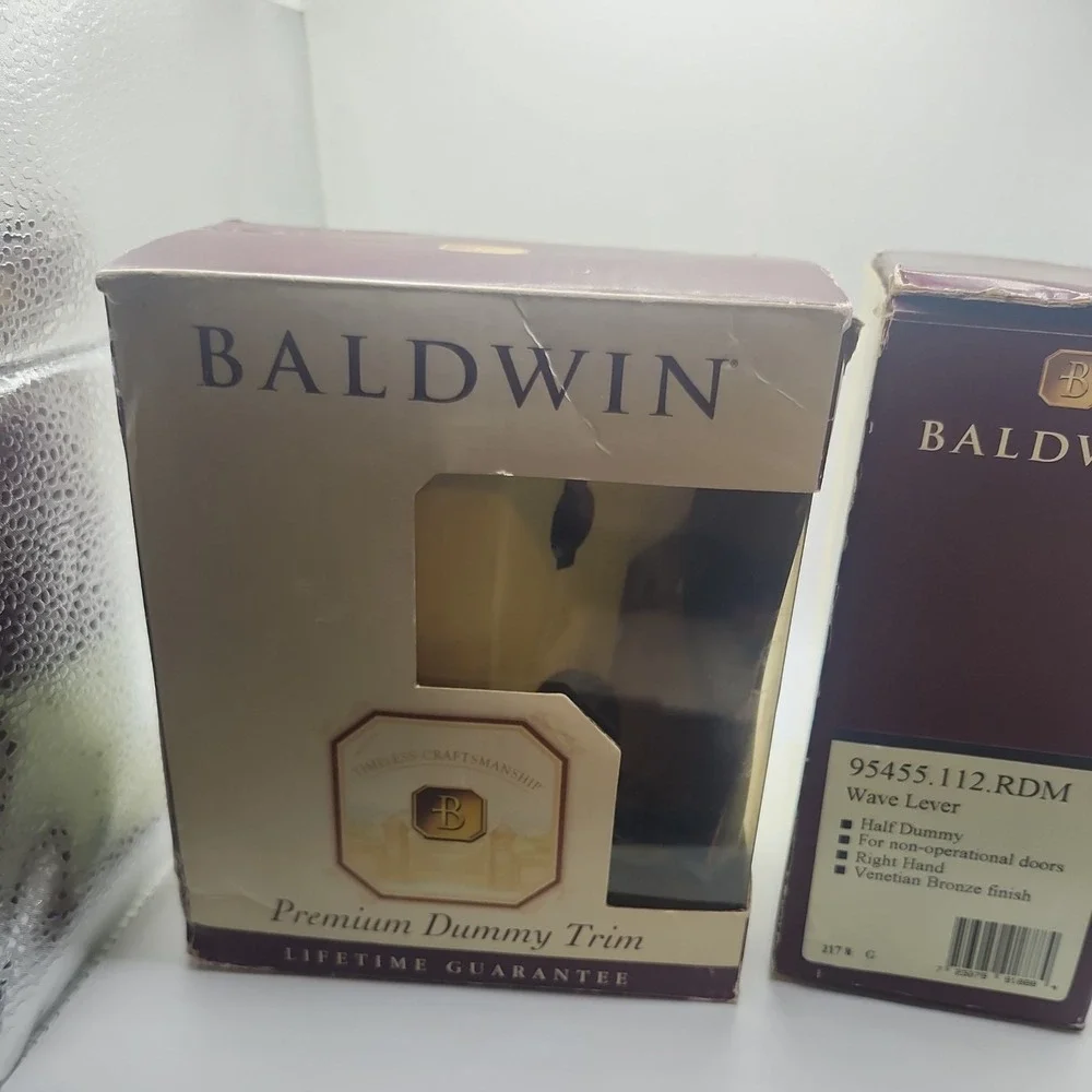 2 BALDWIN PREMIUM INTERIOR DUMMY TRIM LATCH 95455 RDM Right hand Venetian bronze